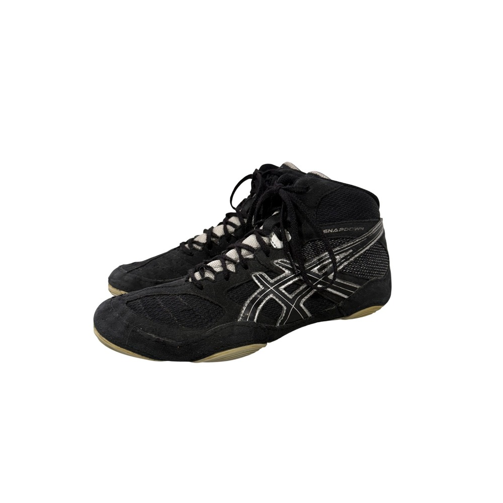 Asics Snapdown Mens Wrestling Shoes Black Silver J502Y Size 8.5